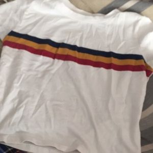 White Retro Look Cropped T-Shirt